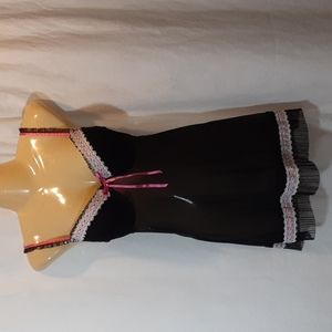 Rampage Womens Medium Mesh Slip Dress Black Underwire Nightie Lace Trim